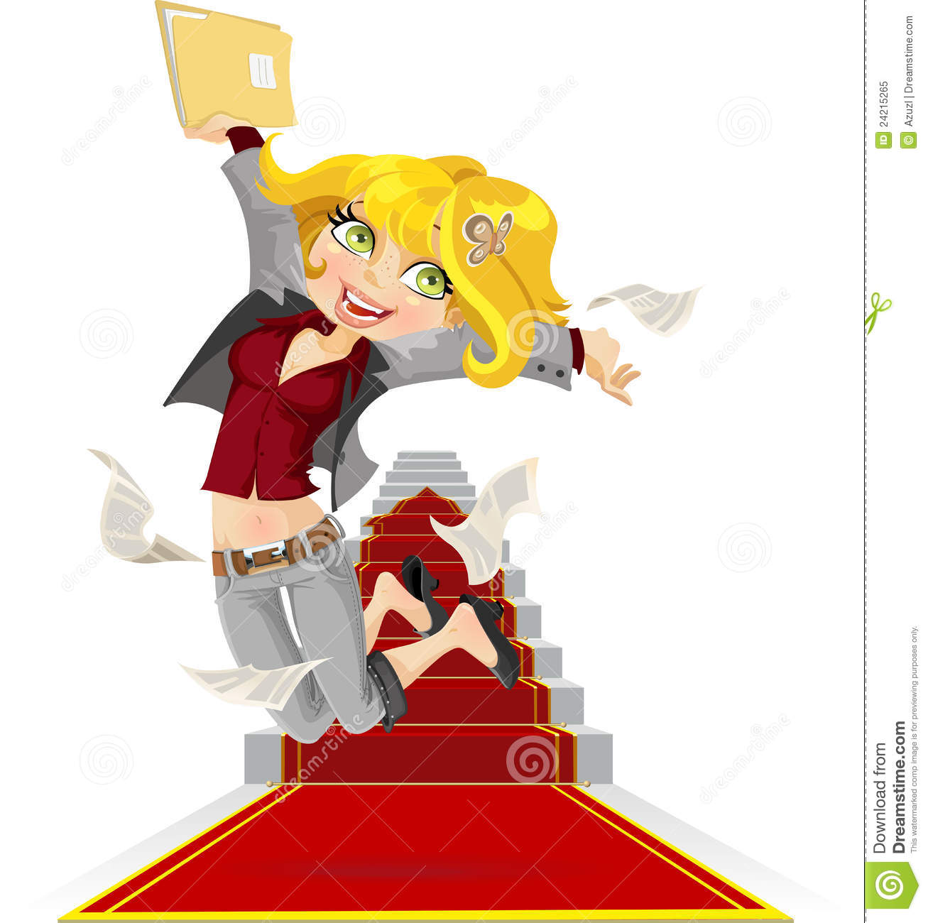 Happy Worker With Documents On Beginning Success L Royalty Free Stock