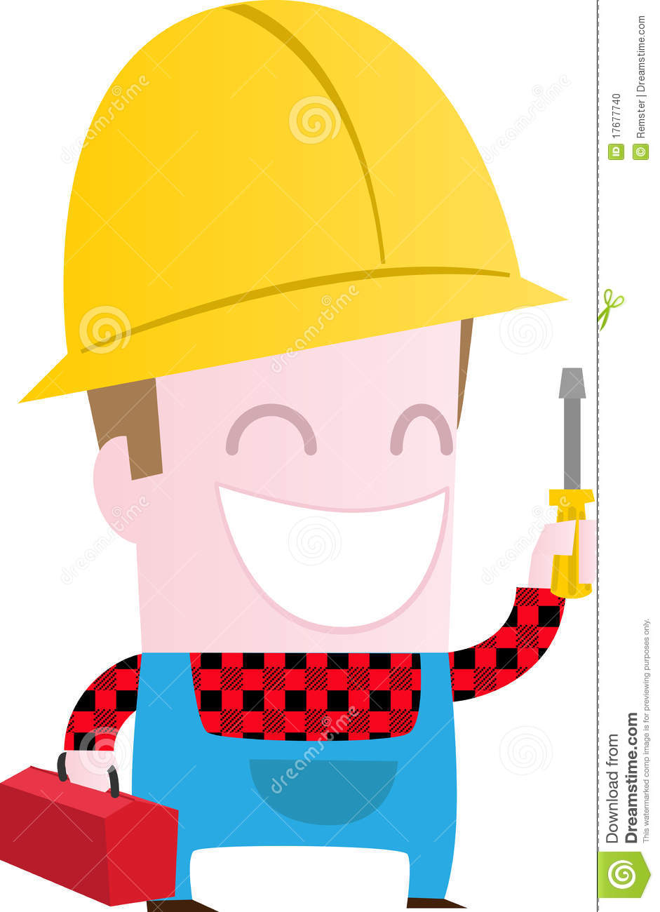 Happy Worker With Screwdriver Stock Photo   Image  17677740