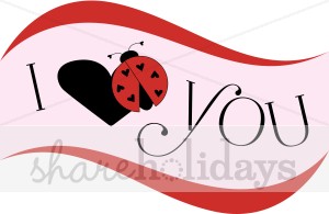 Ladybug Love Clipart   Valentine S Day Clipart