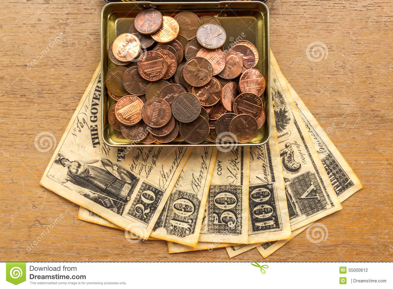 Money Cents And Dollars On A Table