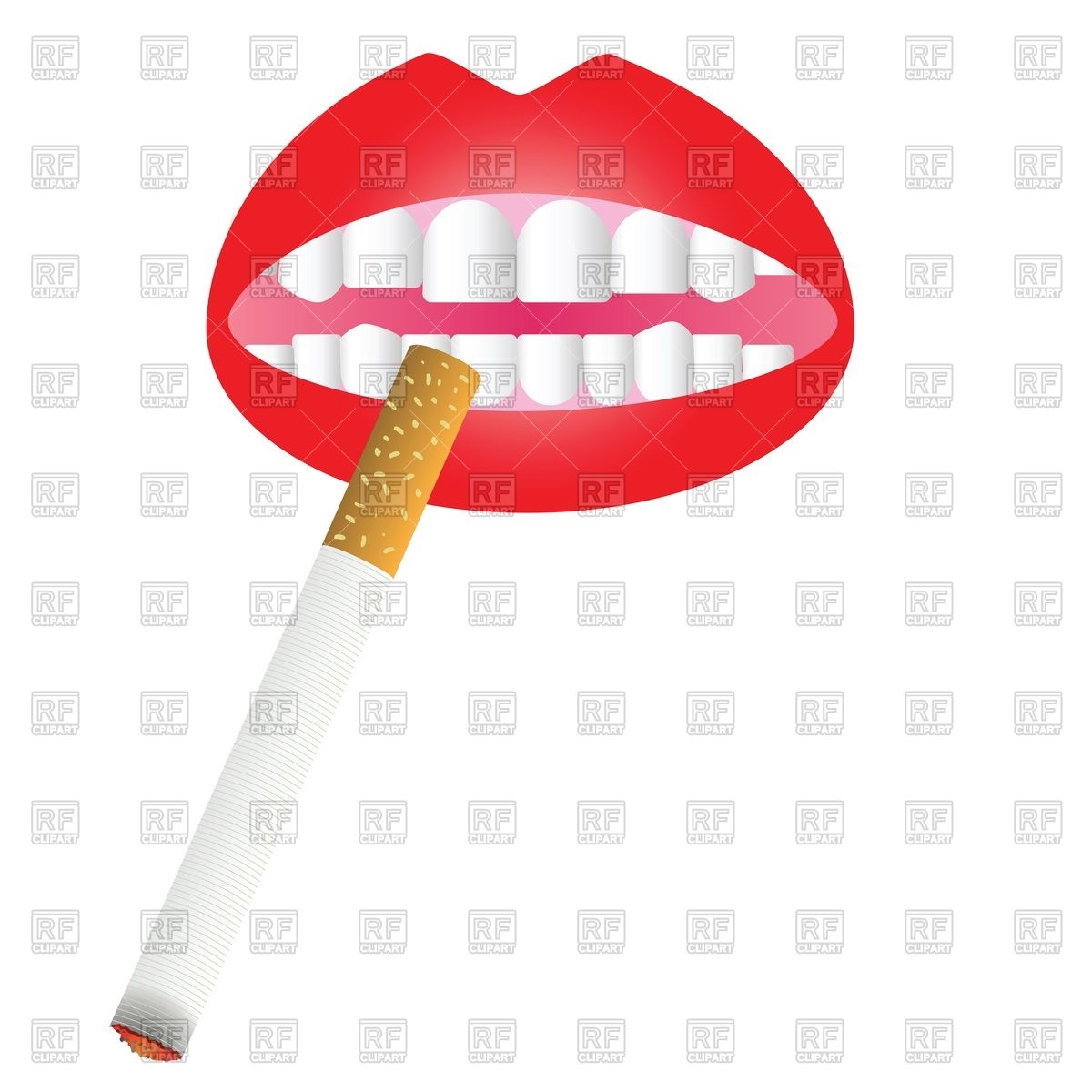 Open Mouth With Cigarette Download Royalty Free Vector Clipart  Eps