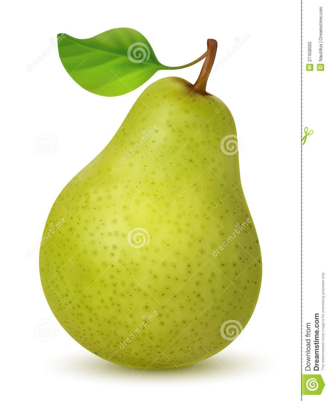 Pear Clipart Big Green Pear With Leaf Goodies Clipart Clipart