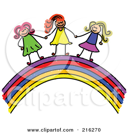 Royalty Free  Rf  Clipart Illustration Of A Childs Sketch Of Girls