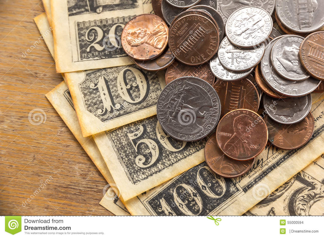 Stock Photo  Cents Dimes And Quarters