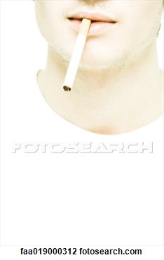 Stock Photo Of Young Man S Lower Face Cigarette Between Lips Extreme