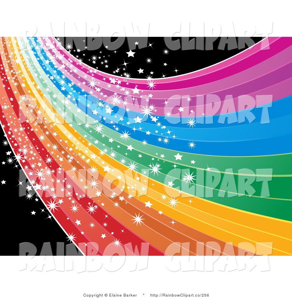 Vector Clip Art Of A Magical Sparkling Rainbow Wave Or Road Over A