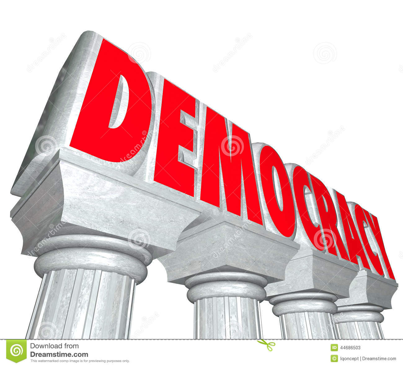 Word In 3d Letters On Stone Or Marble Columns As Stable Government    