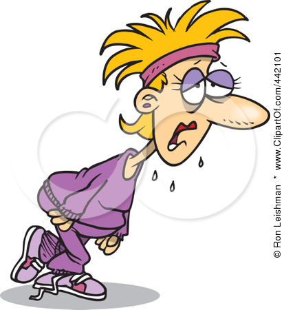 442101 Royalty Free Rf Clip Art Illustration Of A Cartoon Sweaty Woman