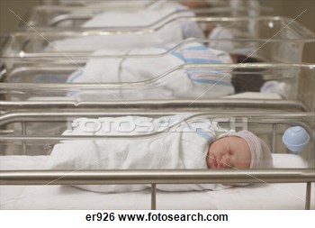 Baby Hospital Nursery Clipart Stock Image   Newborn Babies