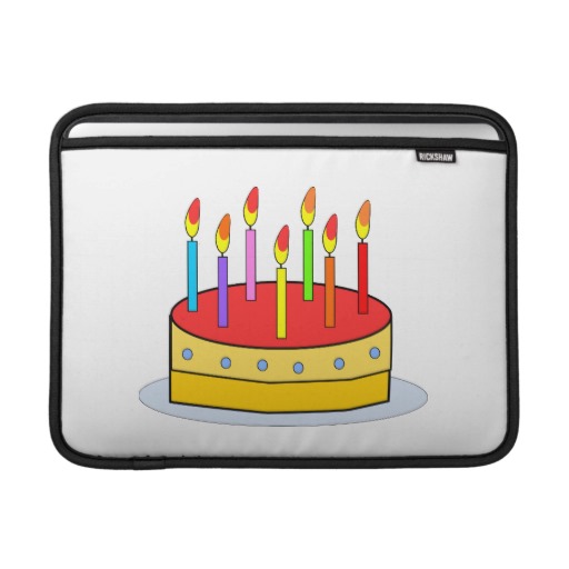 Birthday Cake Clipart Macbook Air Sleeve   Zazzle