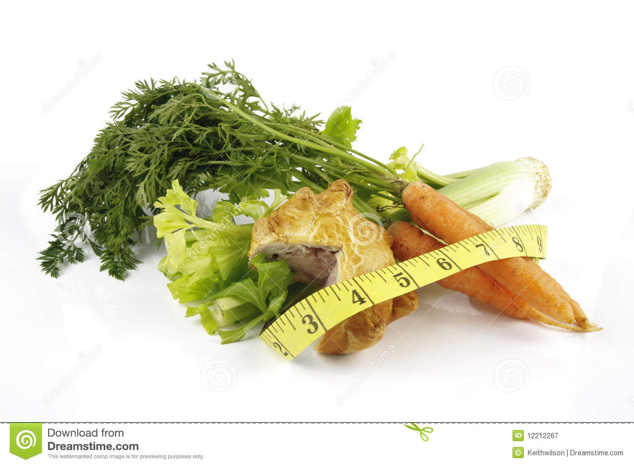 Carrots With Celery And Pork Pie Royalty Free Stock Photography    