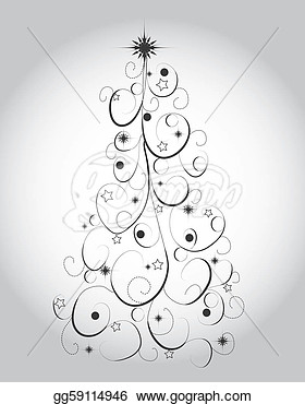 Clip Art Vector   Graphic Elegant Christmas Tree  Stock Eps Gg59114946