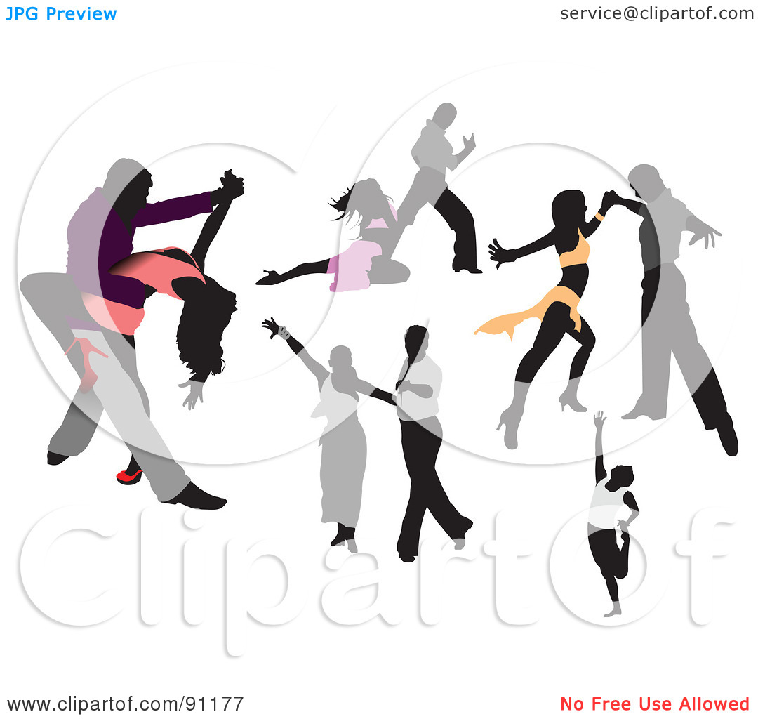 Clipart Illustration Of A Digital Collage Of Romantic Couples Dancing