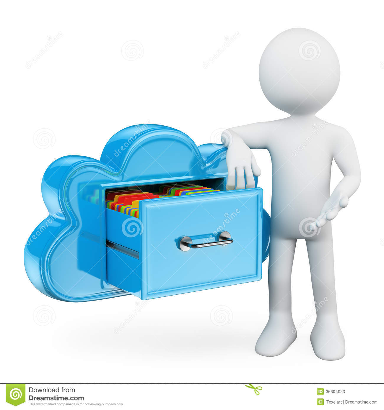 Cloud Like A File Cabinet  Technological Metaphor  White Background