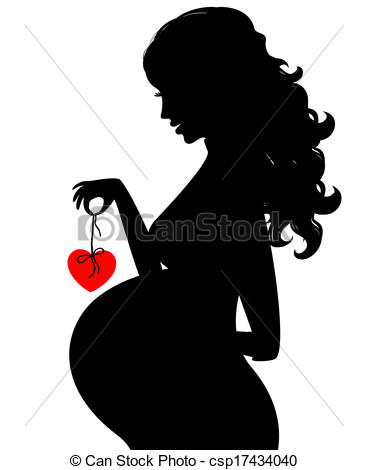 Eps Vector Of Silhouette Of Pregnant Woman Csp17434040   Search Clip