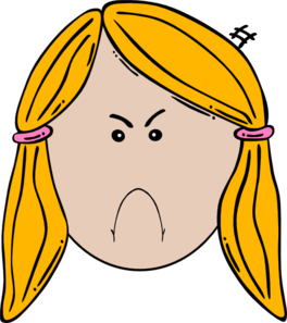 Lady Face  Angry  Clip Art