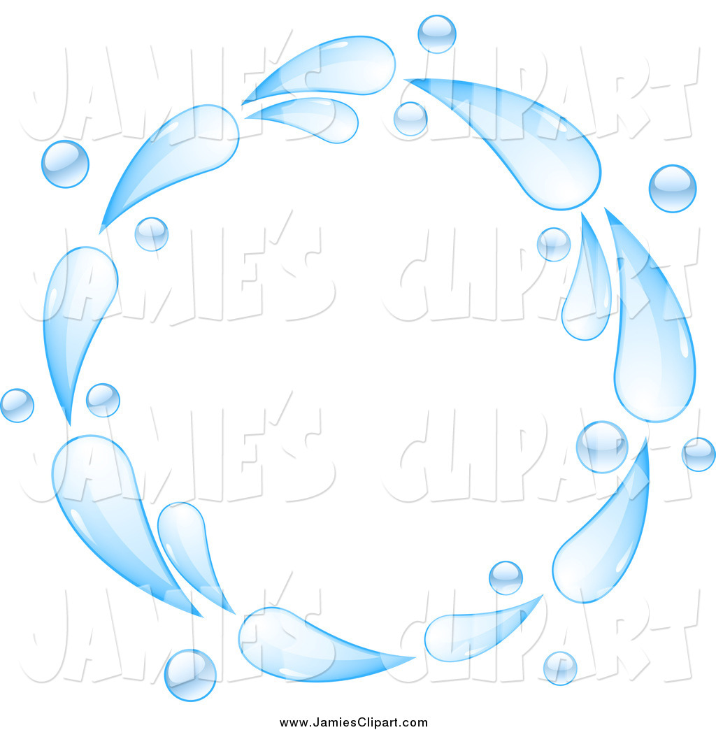Larger Preview  Clip Art Of A Circle Of Blue Water Drops By    