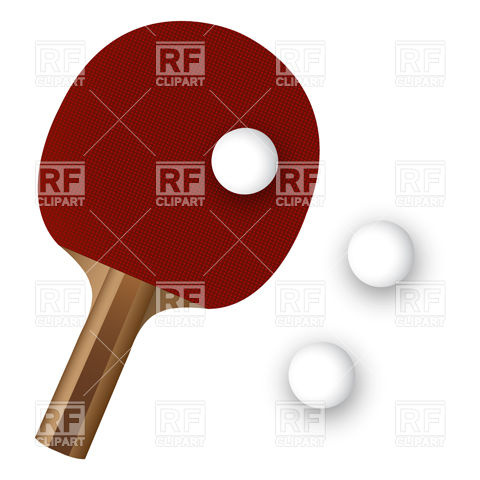 Ping Pong Paddle And Ball Download Royalty Free Vector Clipart  Eps 