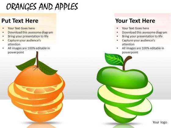 Powerpoint Graphics Apples Oranges Clipart Editable Ppt Slides