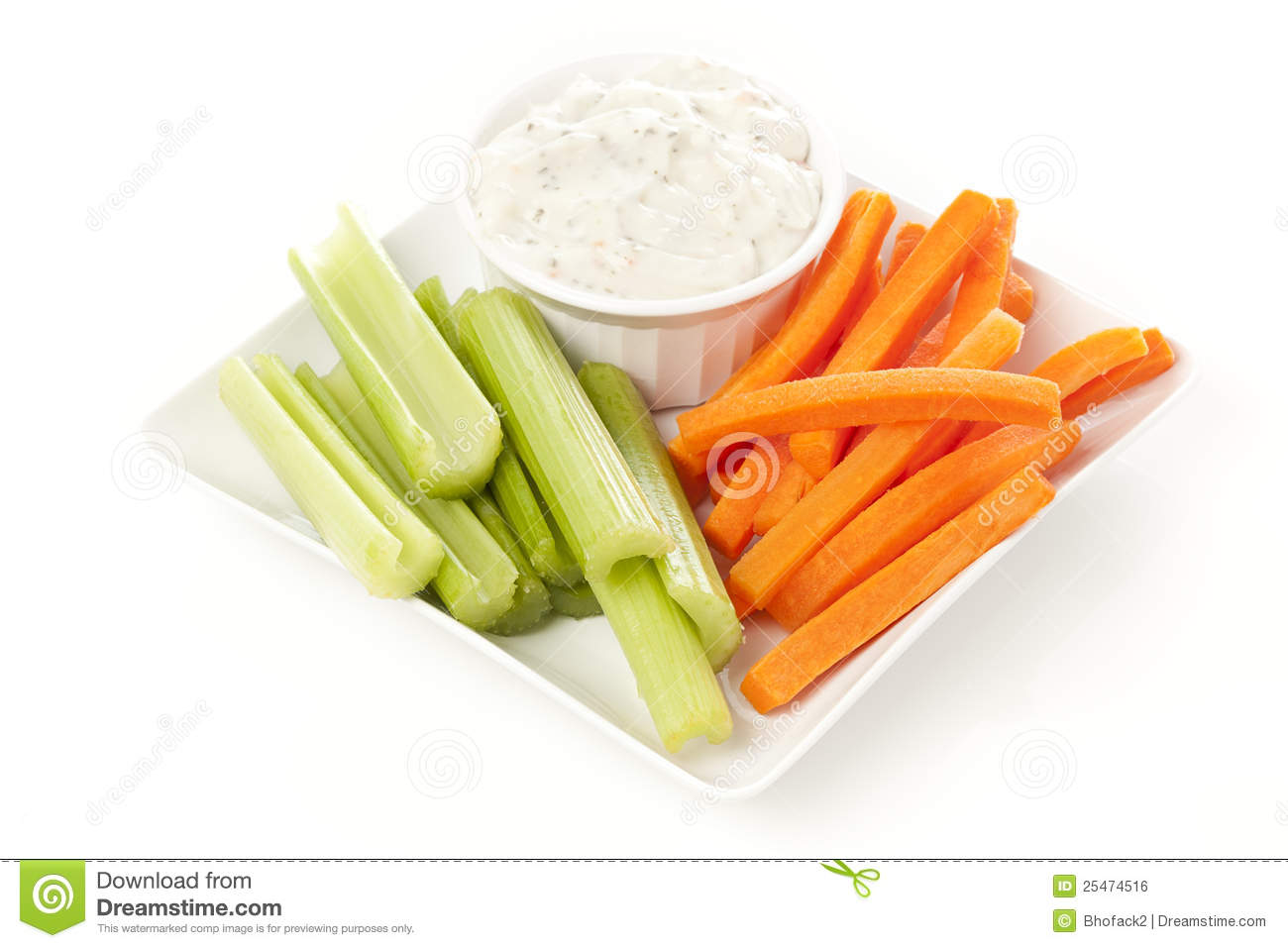 Ranch Dressing With Carrots And Celery Royalty Free Stock Image