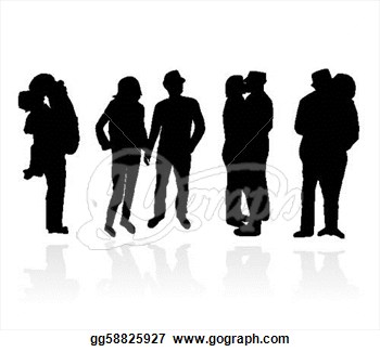 Romantic Couples Silhouettes   Stock Clipart Gg58825927