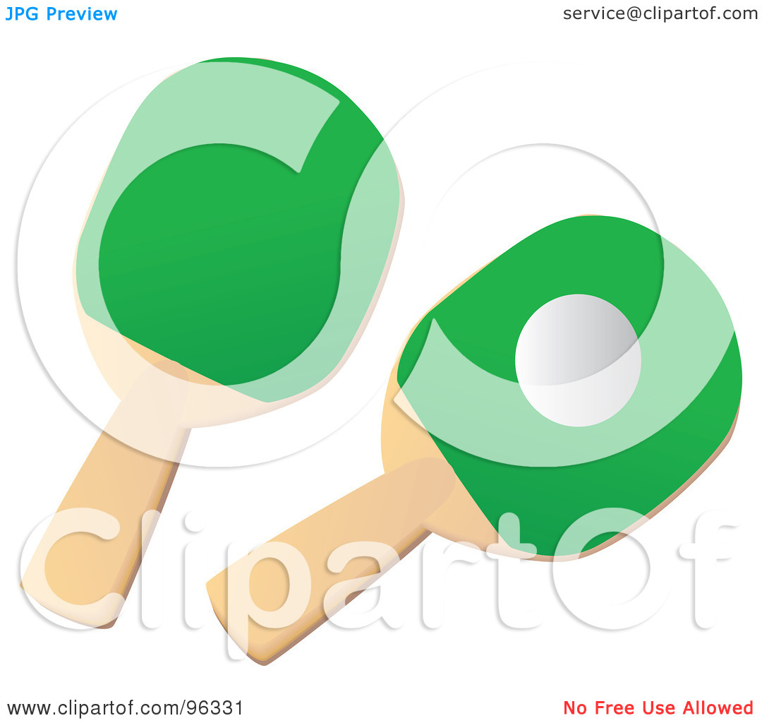 Royalty Free  Rf  Clipart Illustration Of A Ping Pong Ball And Two