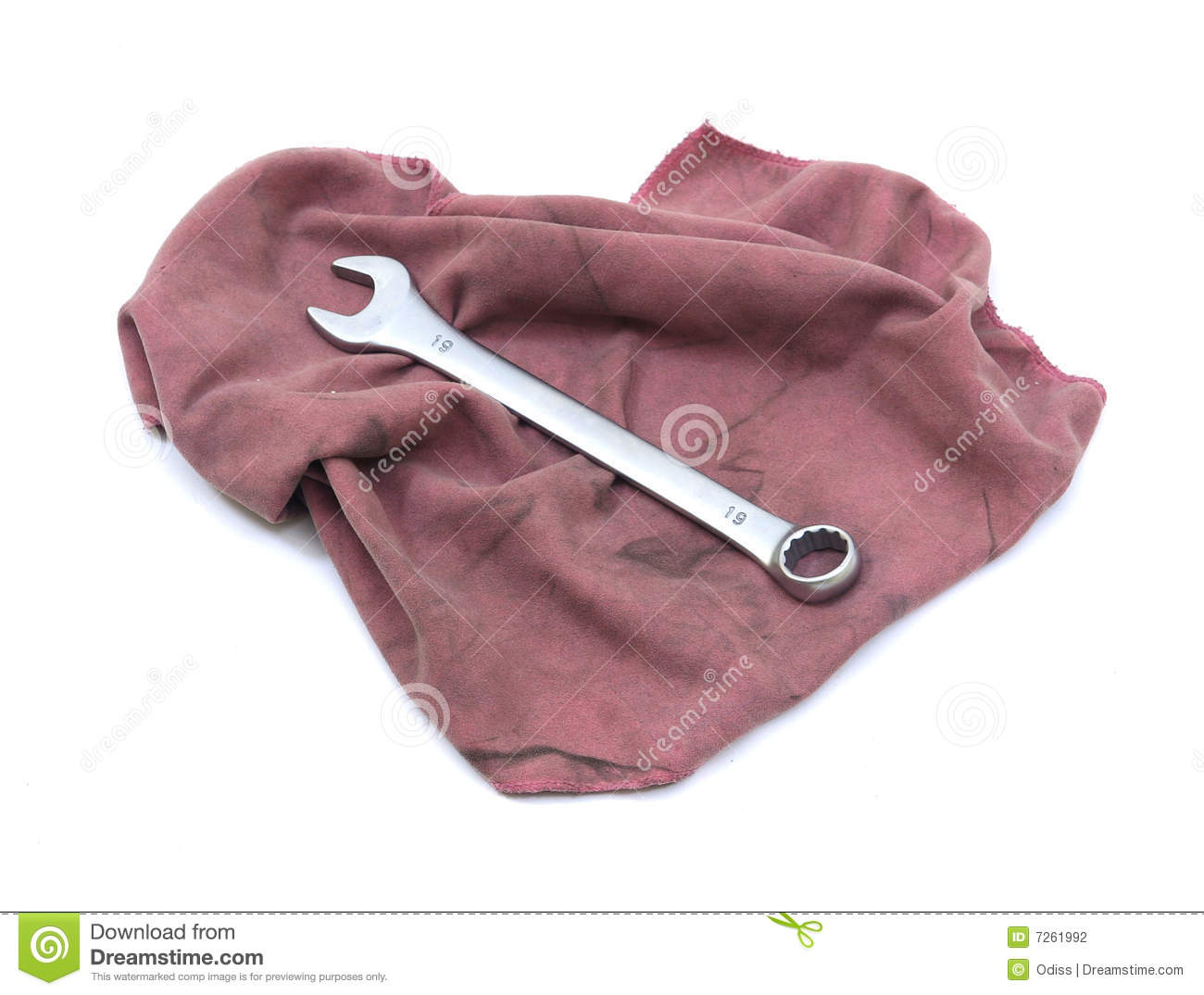 Spanner On Dirty Rag Stock Photography   Image  7261992