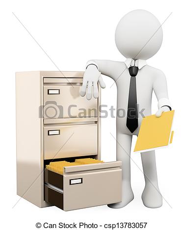 Stock Illustrations Of 3d White People File Cabinet   3d White Person