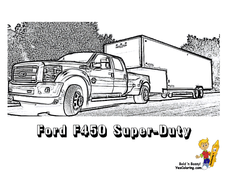 Truck Colorable Of Ford F450 At Coloring Pages Book For Kids Boys Com
