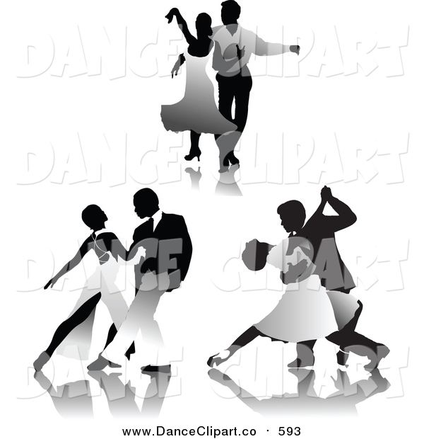 Vector Clip Art Of Grayscale Romantic Couples Dancing By Leonid    593