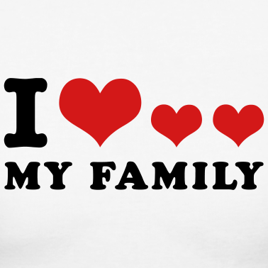 White Red I Love My Family Junior S Tees Design Png