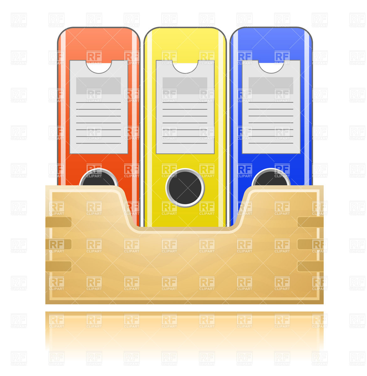Wooden Box And Folders For Office Documents 5860 Icons And Emblems