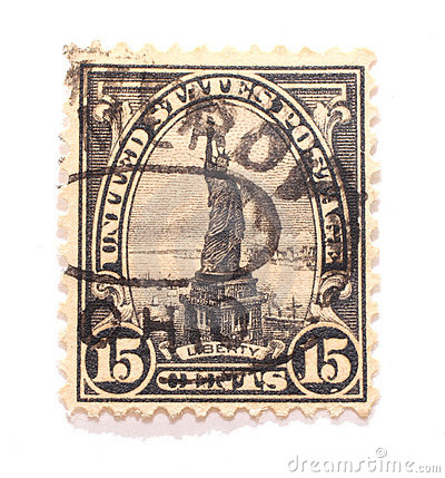 15 Cents Statue Of Liberty Stamp Royalty Free Stock Photography    