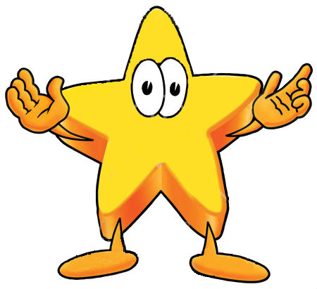 17470 Clipart Picture Of A Star Mascot Cartoon Character With Open