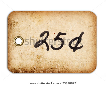 25 Cents Clipart A Grungy 25 Cent Tag With A