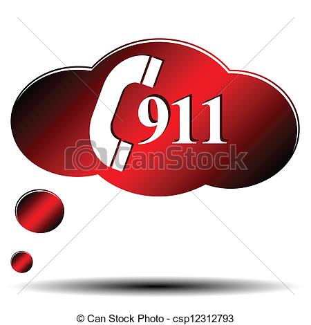 911 Emergency Icon On A White Background