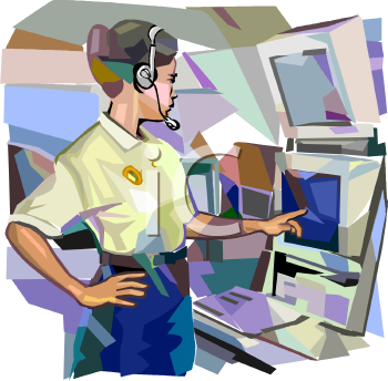 911 Operator   Royalty Free Clip Art Picture