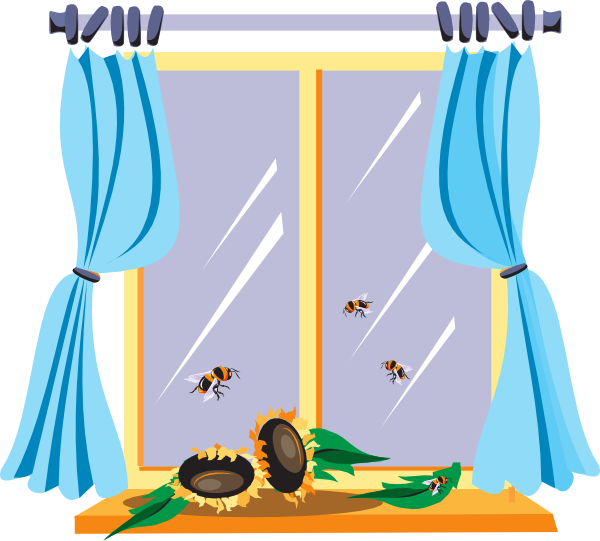 Bees At The Window Clip Art At Clker Com   Vector Clip Art Online