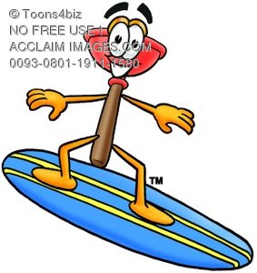 Cartoon Plumber S Plunger Surfing Royalty Free  Rf  Clip Art Picture