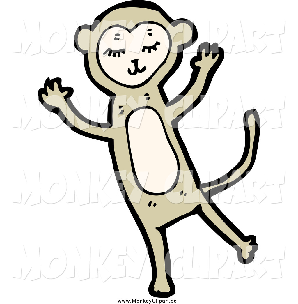 Clip Art Of A Cute Brown Monkey By Lineartestpilot    1911