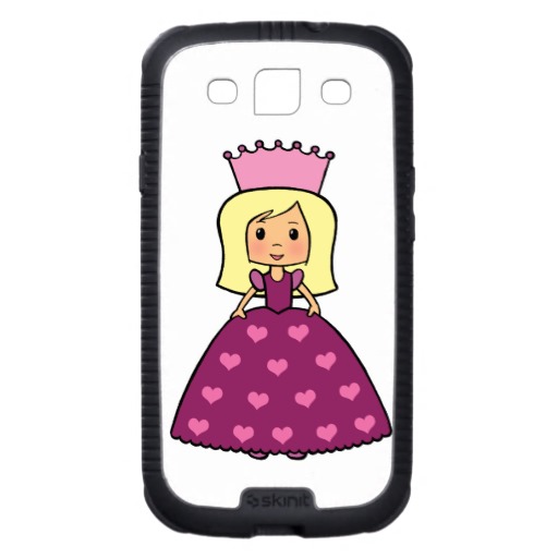 Cute Cartoon Clipart Pink Princess Hearts Dress Samsung Galaxy S3    