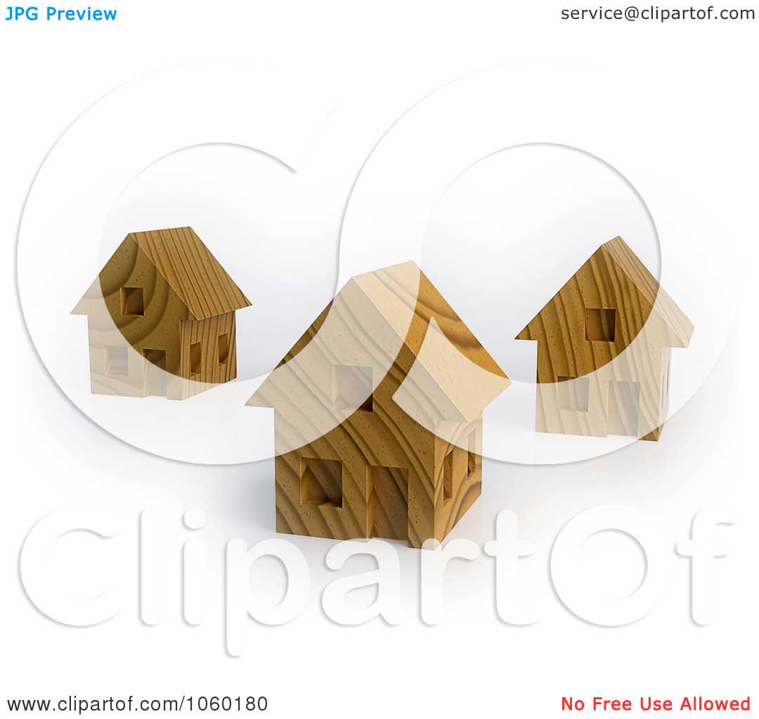 Free Cgi Clip Art Illustration Of 3d Wooden Houses By Mopic  1060180