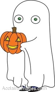 Halloween Clip Art Of A Little Boy In A Ghost Costume
