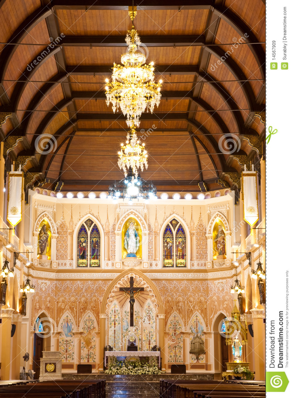 Over 100 Years Old Church In Thailand Royalty Free Stock Images
