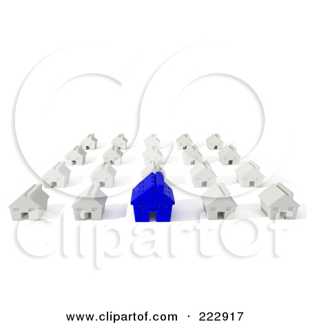 Royalty Free  Rf  Clipart Illustration Of A 3d Houses Isolated Over