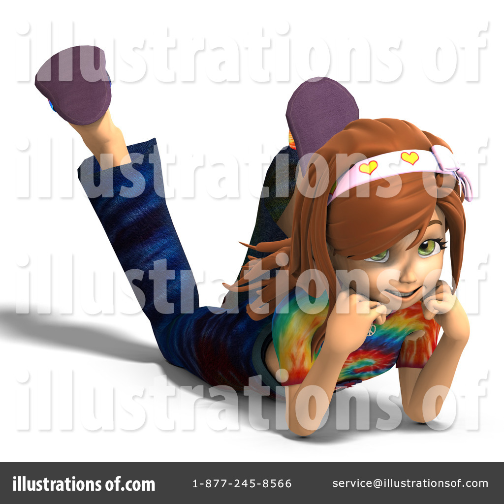 Royalty Free  Rf  Hippie Girl Clipart Illustration By Ralf61   Stock