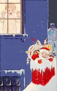 Share Santa Spied On From Window 1911 Clipart With You Friends