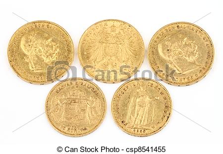 Stock Images Of Old Gold Coins   More Than 100 Years Old Gold Coins