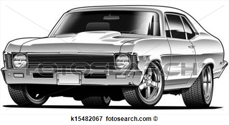   1969 Muscle Car 3 4 Driver View  Fotosearch   Search Eps Clipart    