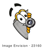 23160 Clip Art Graphic Of A Flash Camera Cartoon Character Peeking